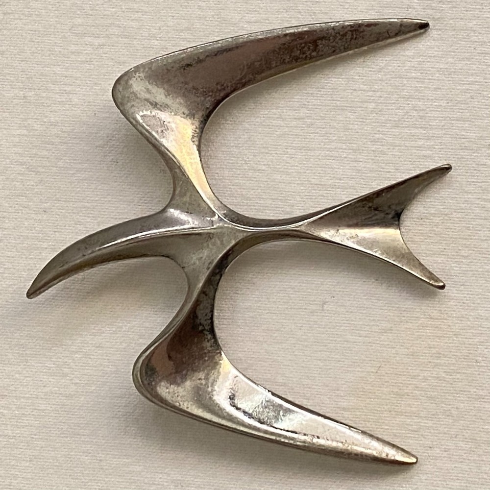 💎Sarah Coventry Brooch Bird In Flight Silver Tone Metal